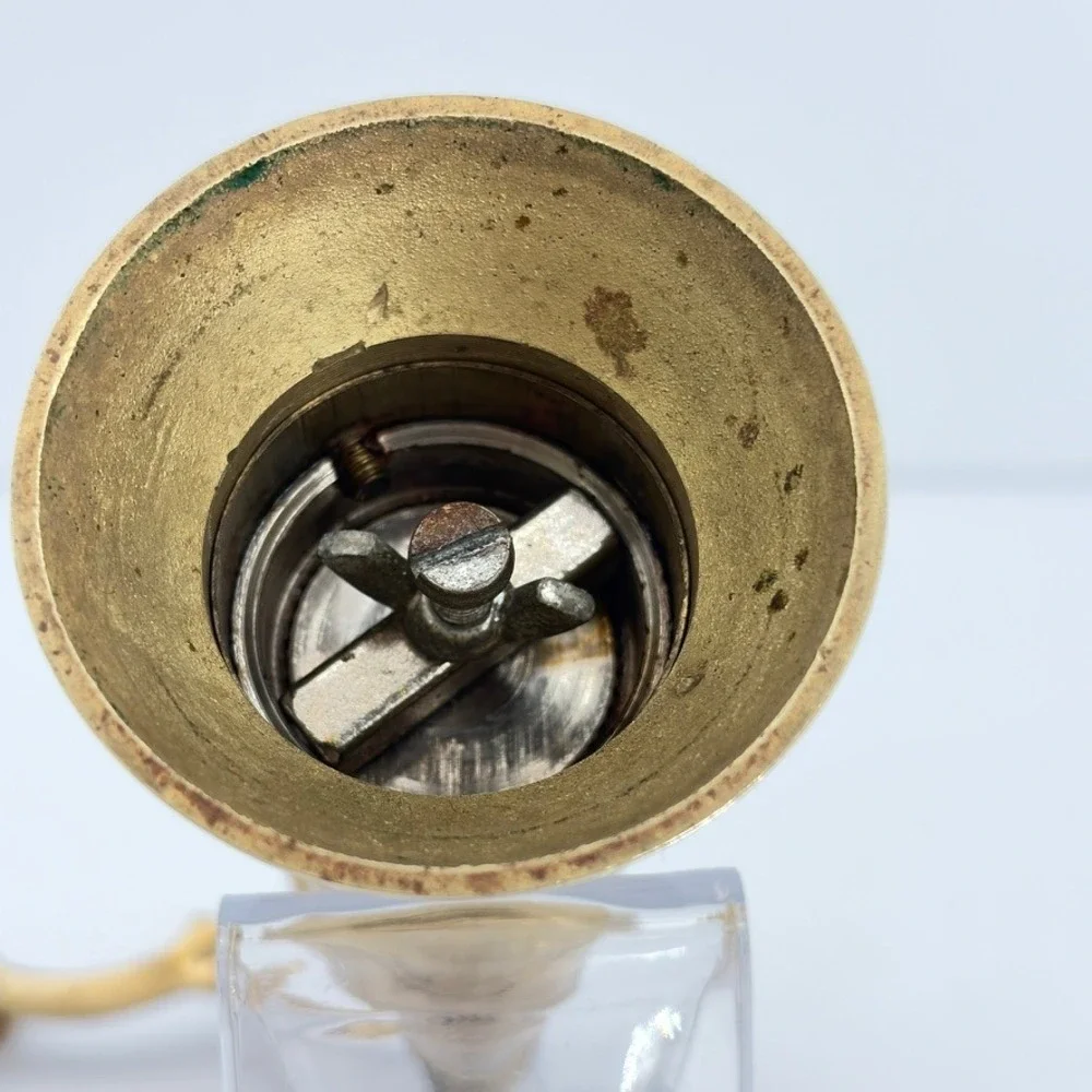 Brass Turkish-Style Hand Crank Coffee Pepper Spice Grinder 7 Inch